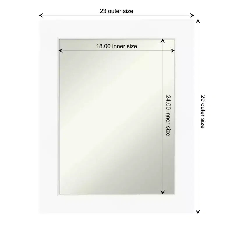 Specchio da parete rettangolare incorniciato 24" x 30", Bianco