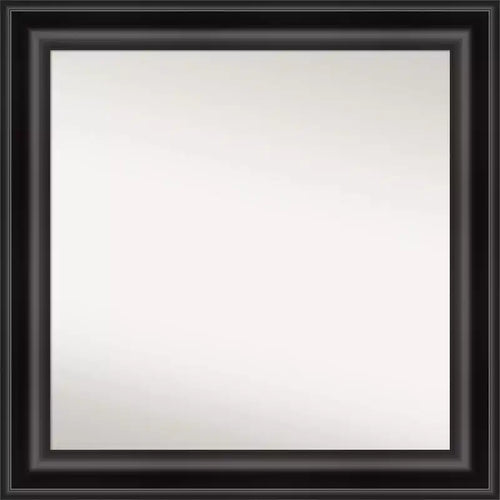 32" x 32" Non-Beveled Grand Black Wall Mirror - Amanti Art