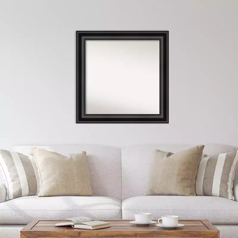 Specchio da parete quadrato da 31,75" senza smussatura con cornice nera