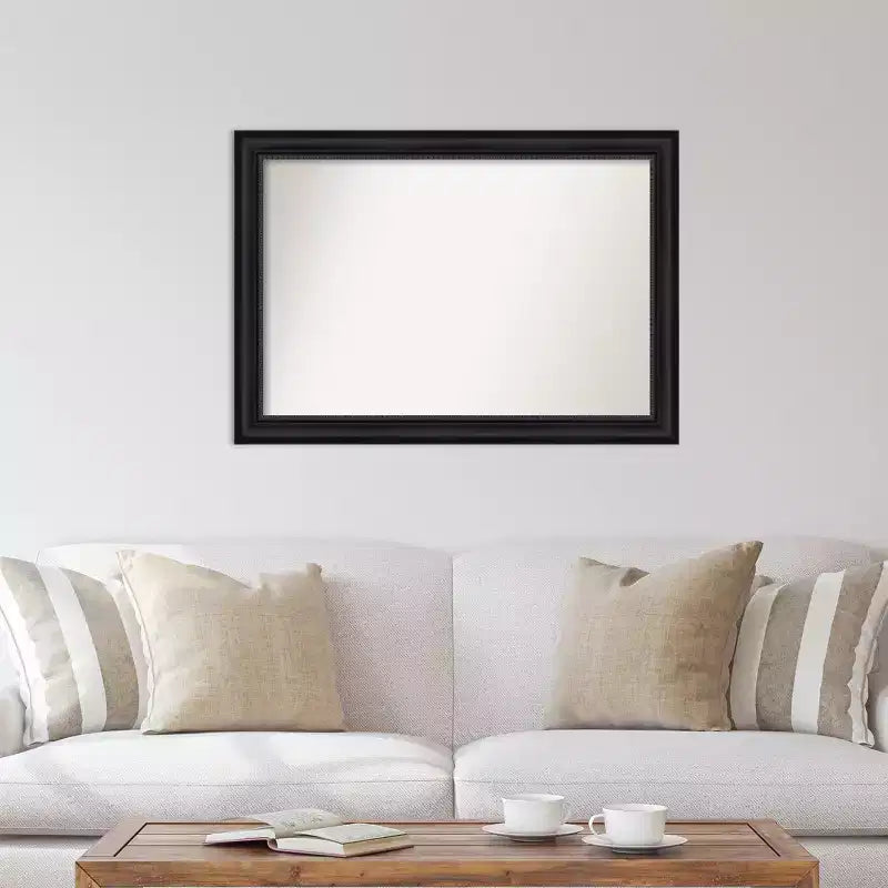 Specchio da parete rettangolare 104 cm x 74 cm con cornice nera