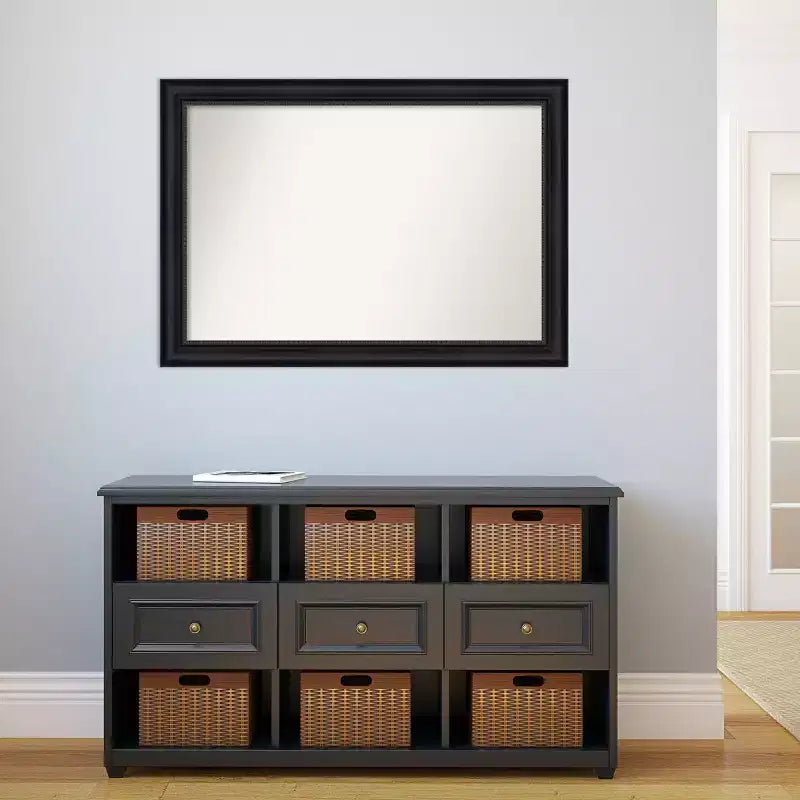 Specchio da parete rettangolare 104 cm x 74 cm con cornice nera