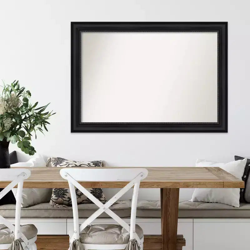 Specchio da parete rettangolare 104 cm x 74 cm con cornice nera