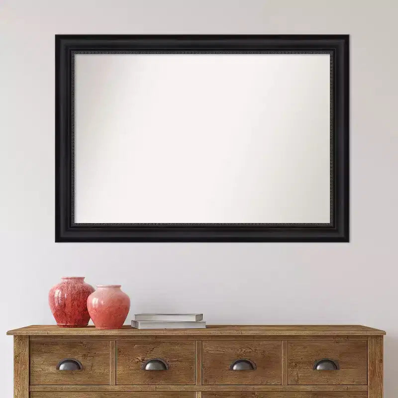 Specchio da parete rettangolare 104 cm x 74 cm con cornice nera