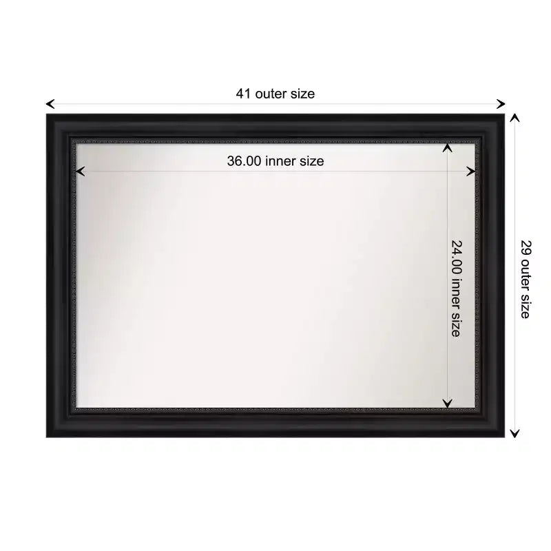 Specchio da parete rettangolare 104 cm x 74 cm con cornice nera