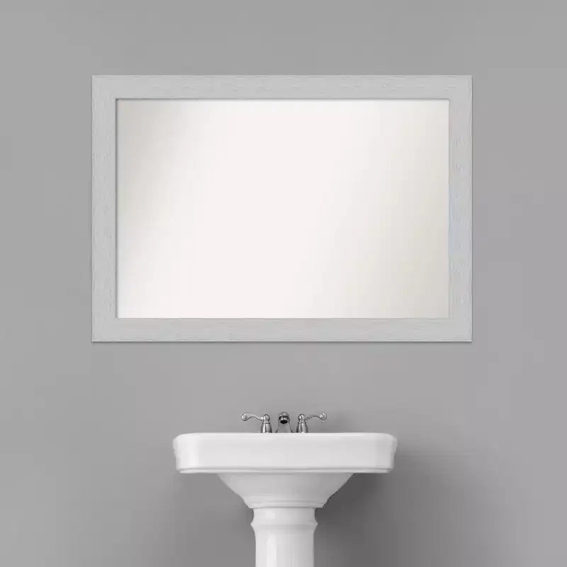 Specchio da parete per bagno con cornice in legno shiplap, 40 x 28 pollici