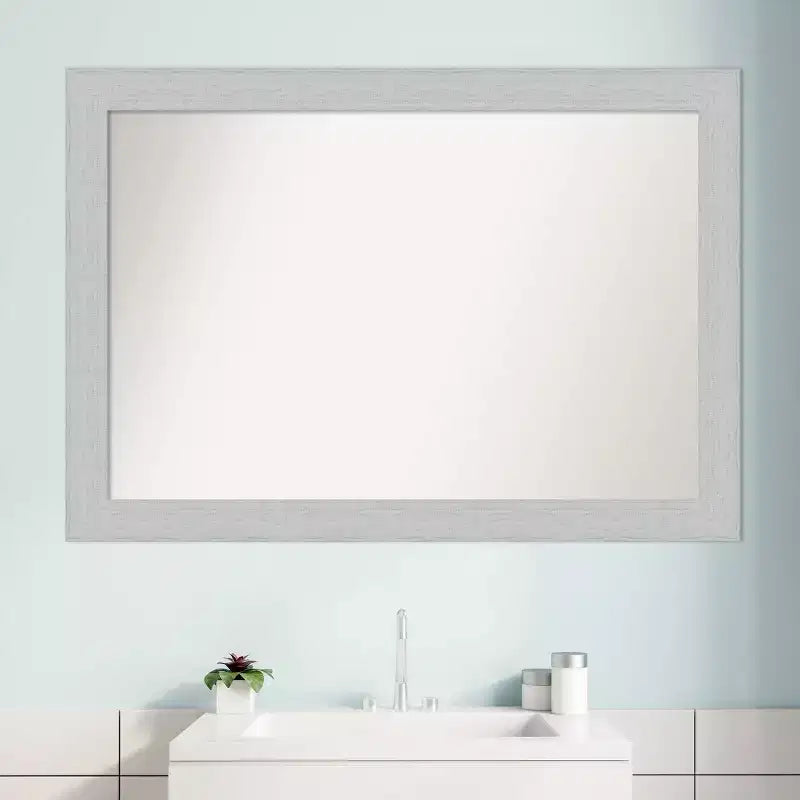 Specchio da parete per bagno con cornice in legno shiplap, 40 x 28 pollici