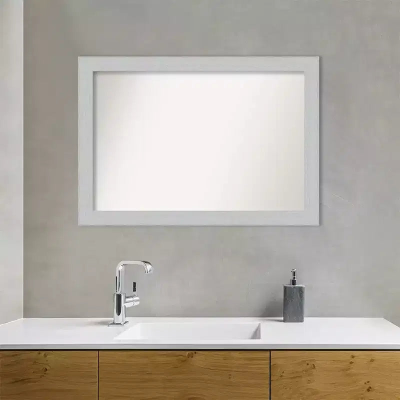 Specchio da parete per bagno con cornice in legno shiplap, 40 x 28 pollici