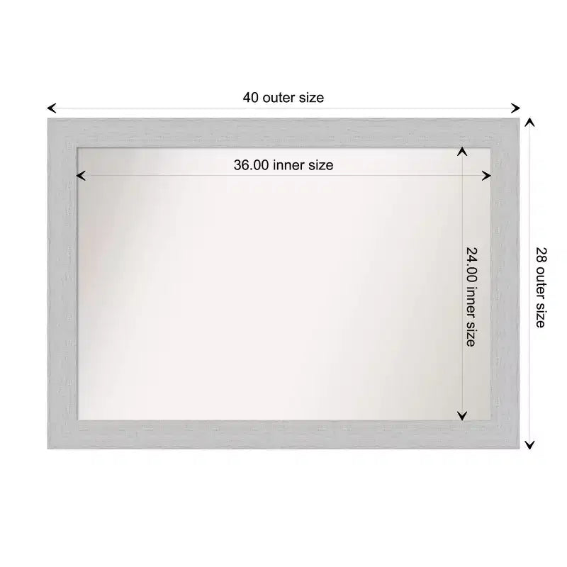 Specchio da parete per bagno con cornice in legno shiplap, 40 x 28 pollici