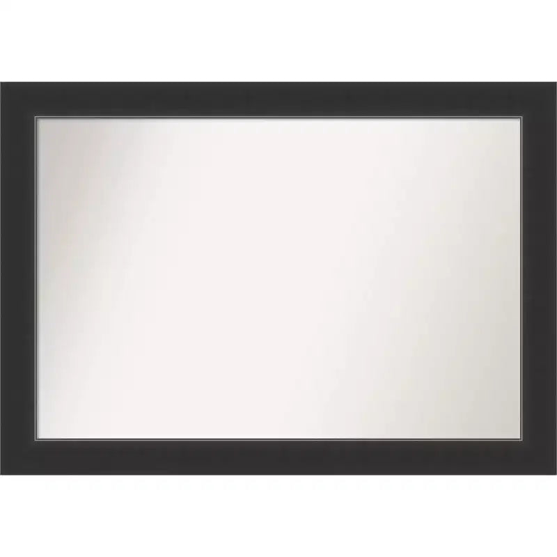 41" x 29" Non-Beveled Corvino Wood Bathroom Wall Mirror Black - Amanti Art: Modern Rectangle, Wall Mount, Wood Frame