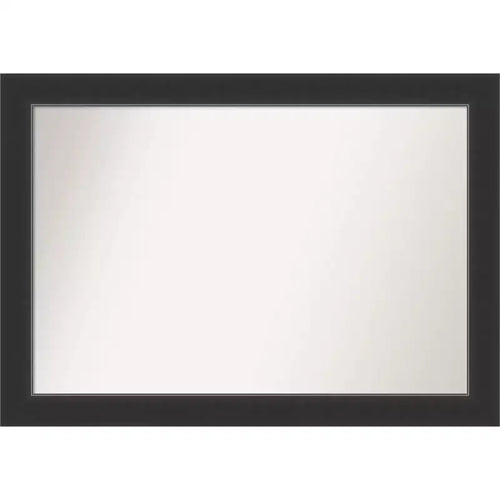 41" x 29" Non-Beveled Corvino Wood Bathroom Wall Mirror Black - Amanti Art: Modern Rectangle, Wall Mount, Wood Frame