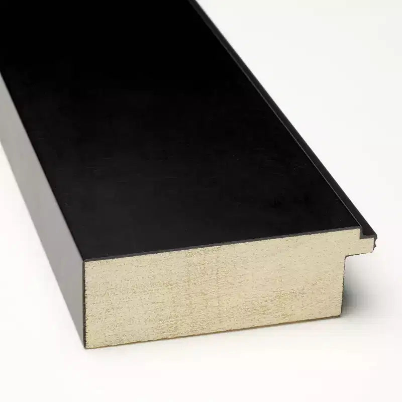 Specchio da parete rettangolare 41" x 29" con cornice in legno nero opaco