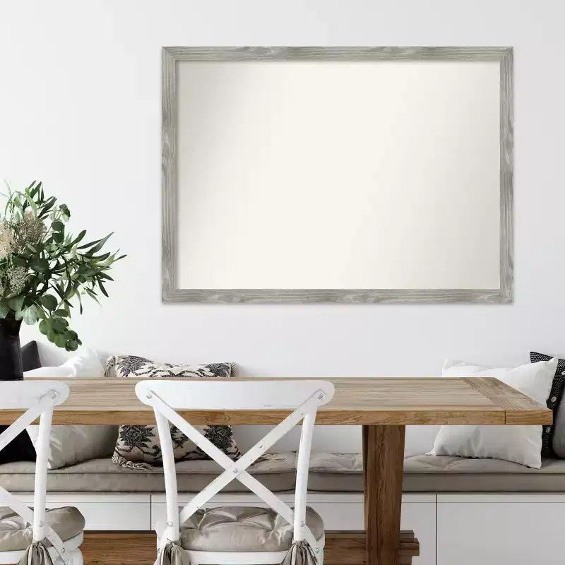 Specchio da parete rettangolare incorniciato da 40,5" x 29,5" con finitura lavata grigia