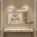 40" x 29" Non-Beveled Grace Brushed Nickel Narrow Wall Mirror - Amanti Art: Modern Rectangle, Polystyrene Frame