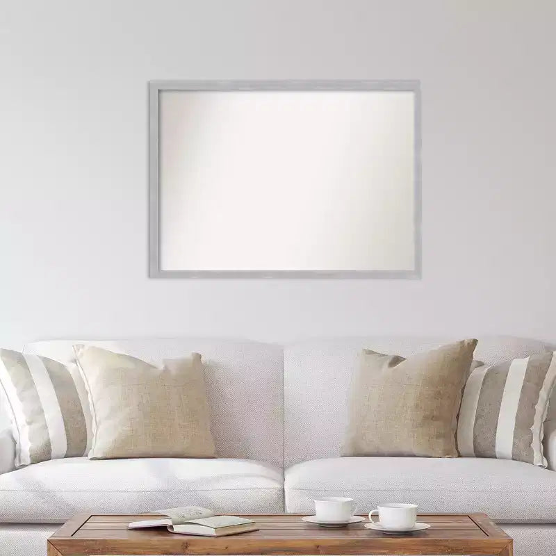 Specchio da parete rettangolare con cornice in nichel spazzolato, 40" x 29"