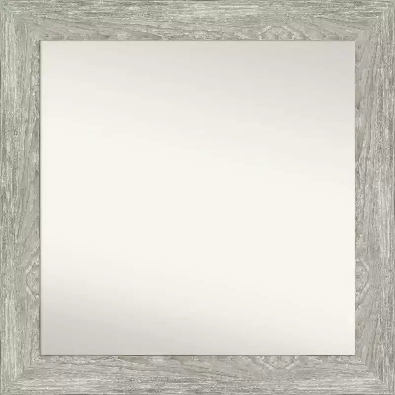 32" x 32" Non-Beveled Dove Gray Wash Wall Mirror - Amanti Art