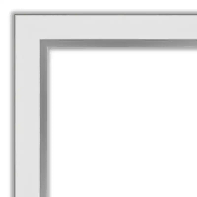 Specchio da parete quadrato con cornice stretta bianca e argentata 29" x 29"