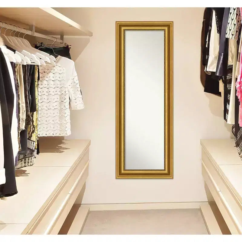 Specchio da parete e da porta a figura intera 50,8 cm x 137,16 cm con cornice dorata lavorata