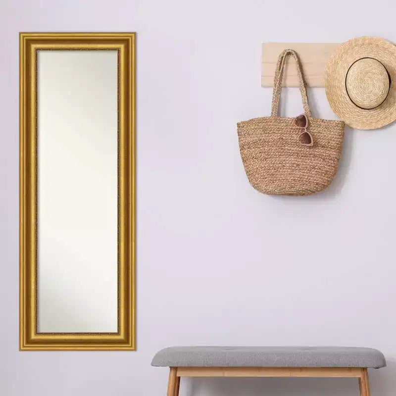 Specchio da parete e da porta a figura intera 50,8 cm x 137,16 cm con cornice dorata lavorata