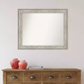 Specchio da parete rettangolare 33" x 27" con cornice metallica craquelé