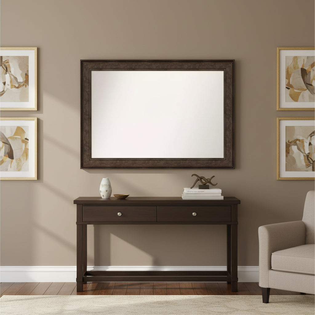Amanti Art 42" x 30" Ridge Bronze Bathroom Wall Mirror - Vanity, Wall Mount