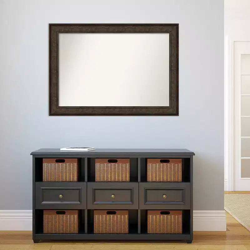 Specchio da parete rettangolare 42" x 30" con cornice bronzo