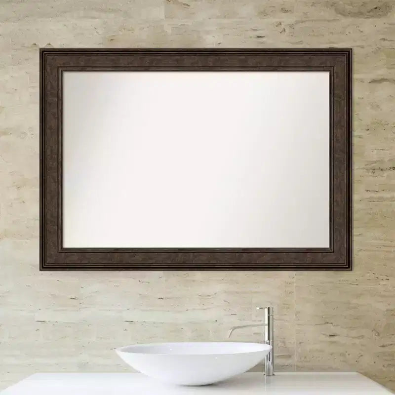 Specchio da parete rettangolare 42" x 30" con cornice bronzo