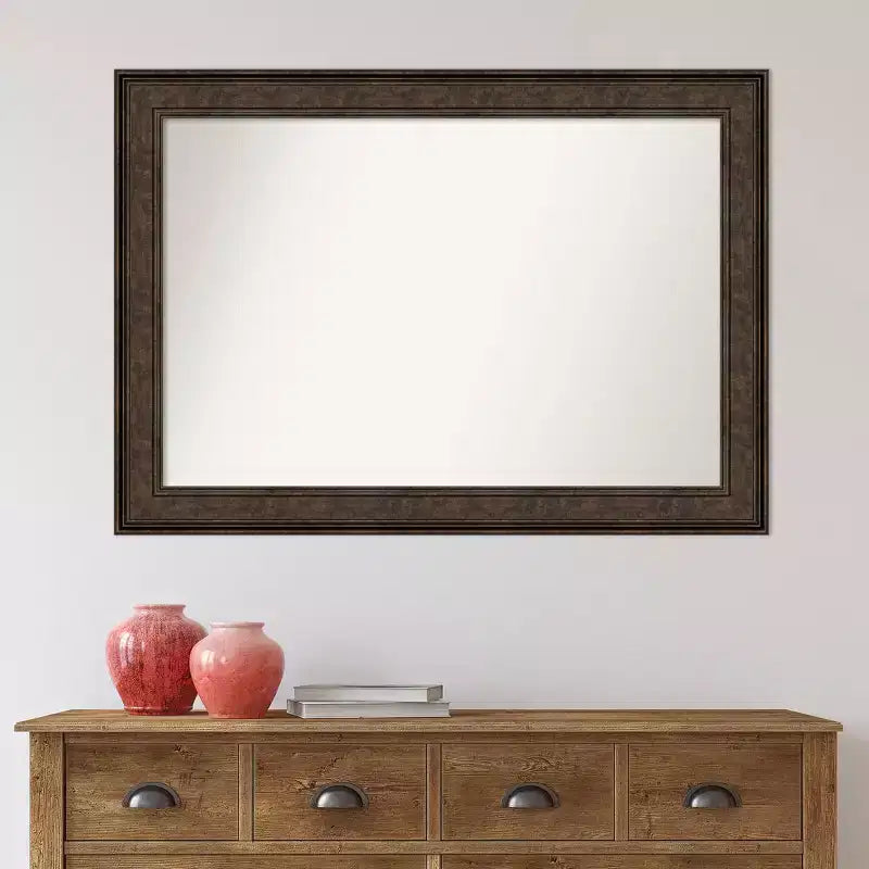 Specchio da parete rettangolare 42" x 30" con cornice bronzo