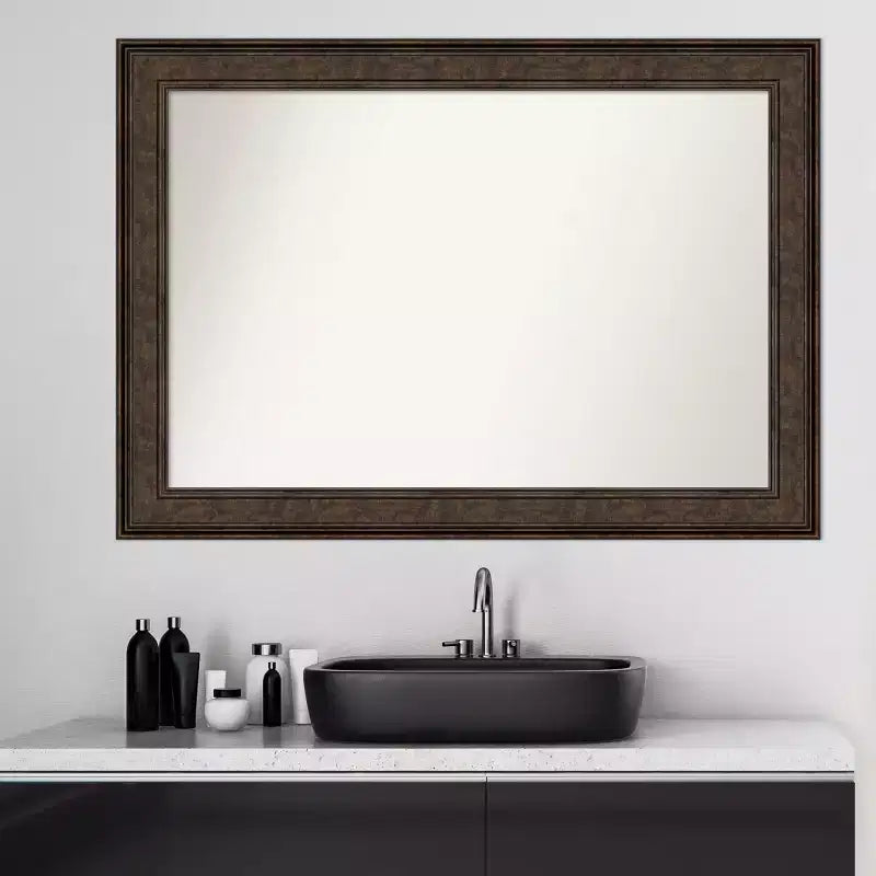 Specchio da parete rettangolare 42" x 30" con cornice bronzo