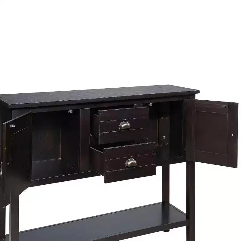 Consolle da 48" in legno massello con cassetti, armadietti e ripiano inferiore