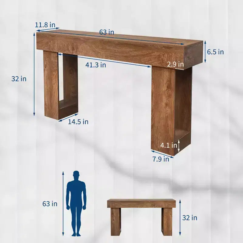 Tavolo console rustico da 63 pollici