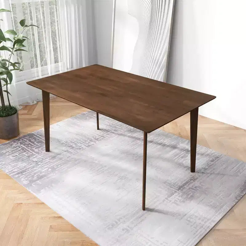 Tavolo da pranzo in legno massello Mid-Century, 4-6 posti, finitura marrone