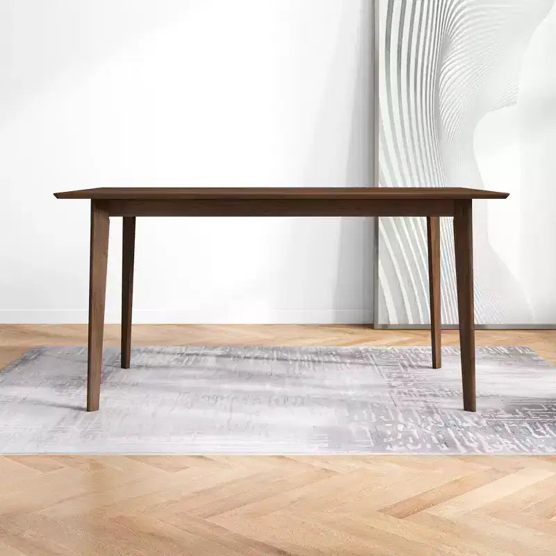 Tavolo da pranzo in legno massello Mid-Century, 4-6 posti, finitura marrone