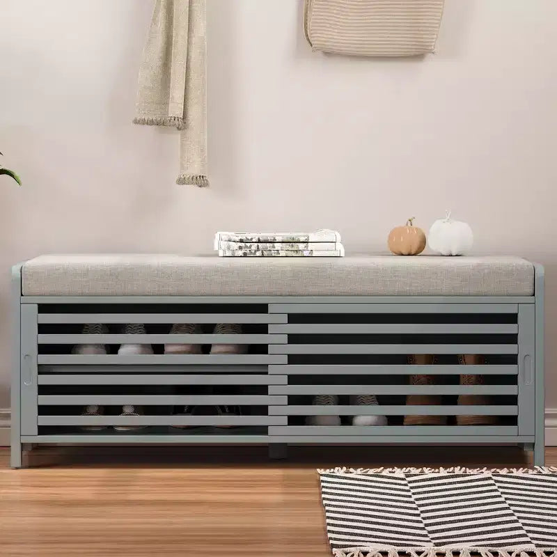 Panca portascarpe con contenitore e sedile imbottito
