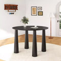 PexFix 45 Round Dining Table Kitchen Table for 4 with Arc-Shaped Edge Top and 4 Tapered Legs for Living Room Dining Room Coffee Office Sturdy Black