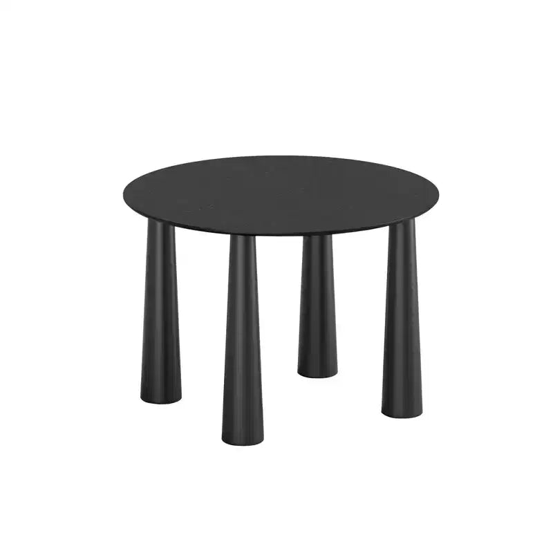 Tavolo da pranzo rotondo da 114 cm per 4 persone – Legno nero, base a 4 gambe