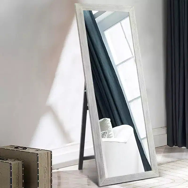 Specchio a figura intera con supporto – 162x53cm, Cornice in legno massello, Vetro temperato