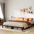 Bed Frame King Size, 10 Inch Metal Platform, No Screws Needed, No Box Spring Needed, Heavy Duty, 800 Lbs Capacity, Reinforced Iron Slats & Legs