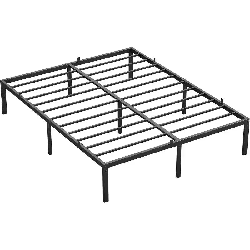 Struttura Letto a Piattaforma in Metallo con Contenitore Sottoletto — Nessuna Rete a Molle Necessaria