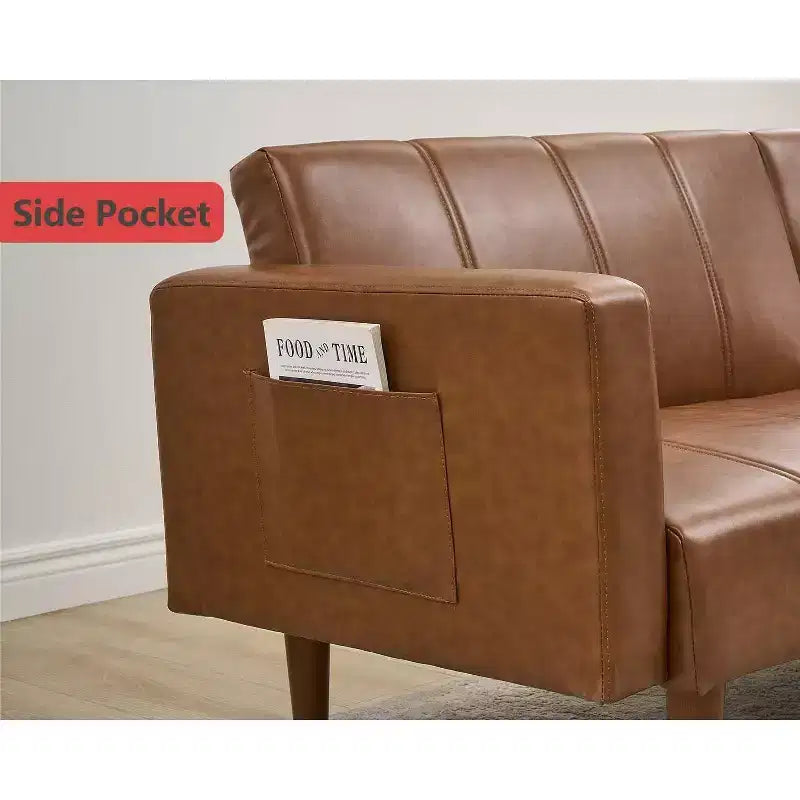 Divano Letto Futon Convertibile con Schienale Regolabile
