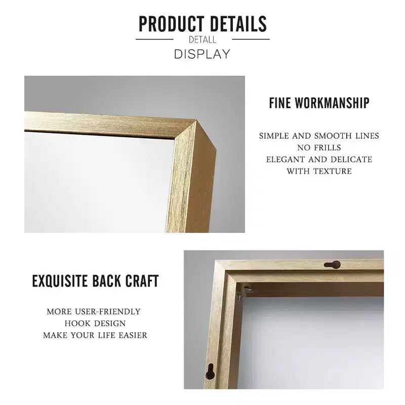 Specchio da parete rettangolare con cornice in alluminio – 36 x 24 pollici, oro