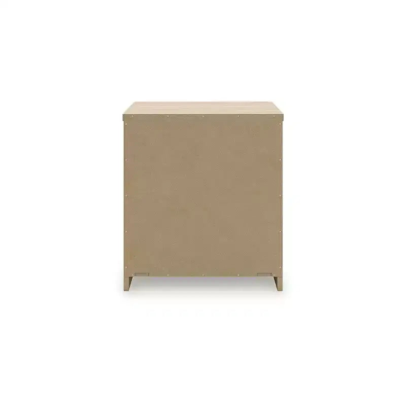 Comodino a 2 cassetti con finitura in legno marrone naturale