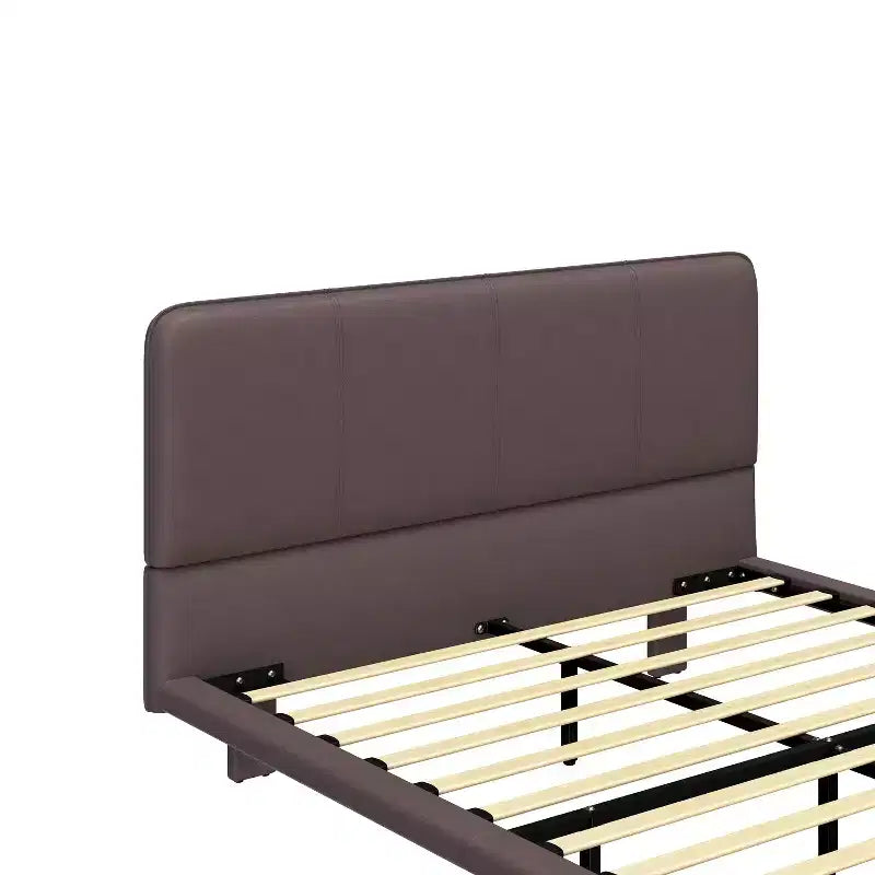 Base letto a piattaforma con illuminazione a LED - Matrimoniale/Queen, rivestimento in pelle PU