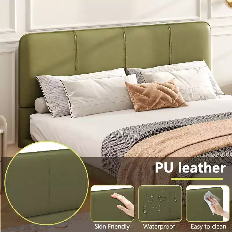 Base letto a piattaforma con illuminazione a LED - Matrimoniale/Queen, rivestimento in pelle PU