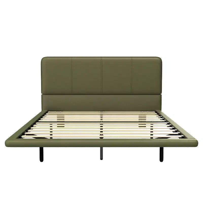 Base letto a piattaforma con illuminazione a LED - Matrimoniale/Queen, rivestimento in pelle PU