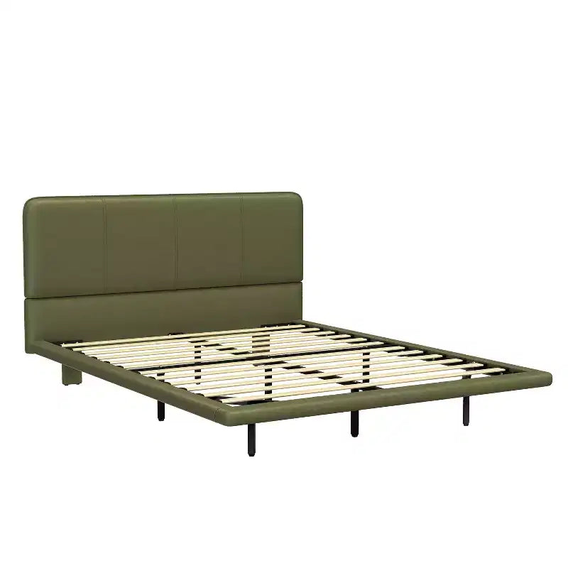 Base letto a piattaforma con illuminazione a LED - Matrimoniale/Queen, rivestimento in pelle PU