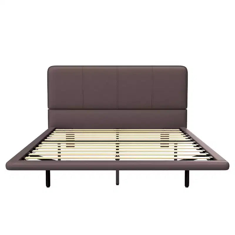 Base letto a piattaforma con illuminazione a LED - Matrimoniale/Queen, rivestimento in pelle PU