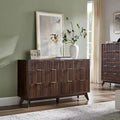 54 Wide Modern 7 Drawer Fluted Dresser with Faux Marble Top & Curved Profile, Dresser TV Stand, Wood Drawer Organizer for Bedroom