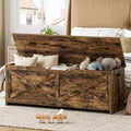 47 Wooden Storage Bench, Flip Top Entryway Shoe Bench with Safety Hinge, Large Toy Chest, Storage Ottoman for Entryway Bedroom Living Room