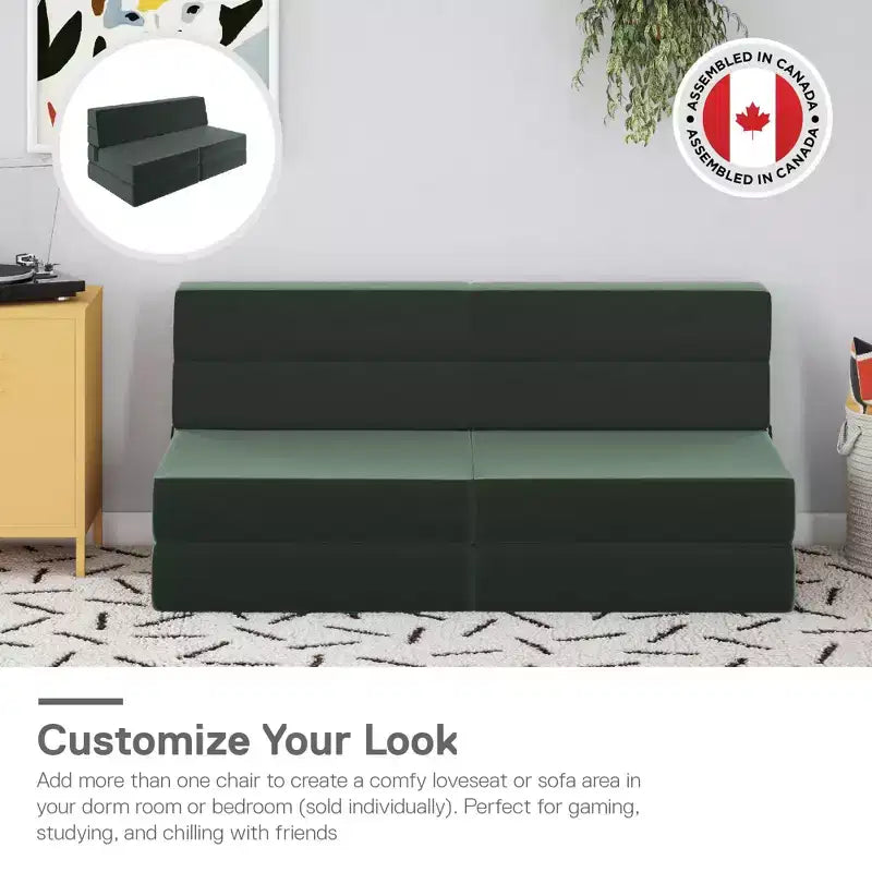Sedia e Poltrona Modulari Pieghevoli – Velluto, Design 5-in-1