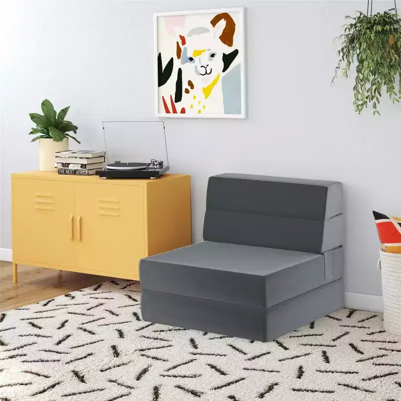 Sedia e Poltrona Modulari Pieghevoli – Velluto, Design 5-in-1